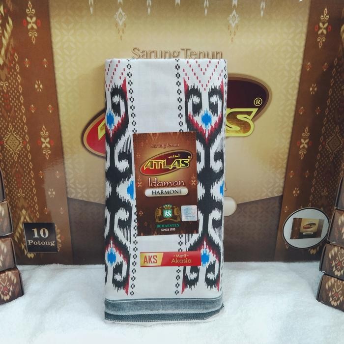 sarung atlas akasia / sarung atlas idaman harmoni - Putih