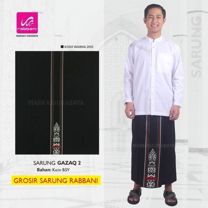Rabbani Sarung Palestine Gazaq 2 Hitam Motif Palestina Terbaru - Gazaq 2 Hitam