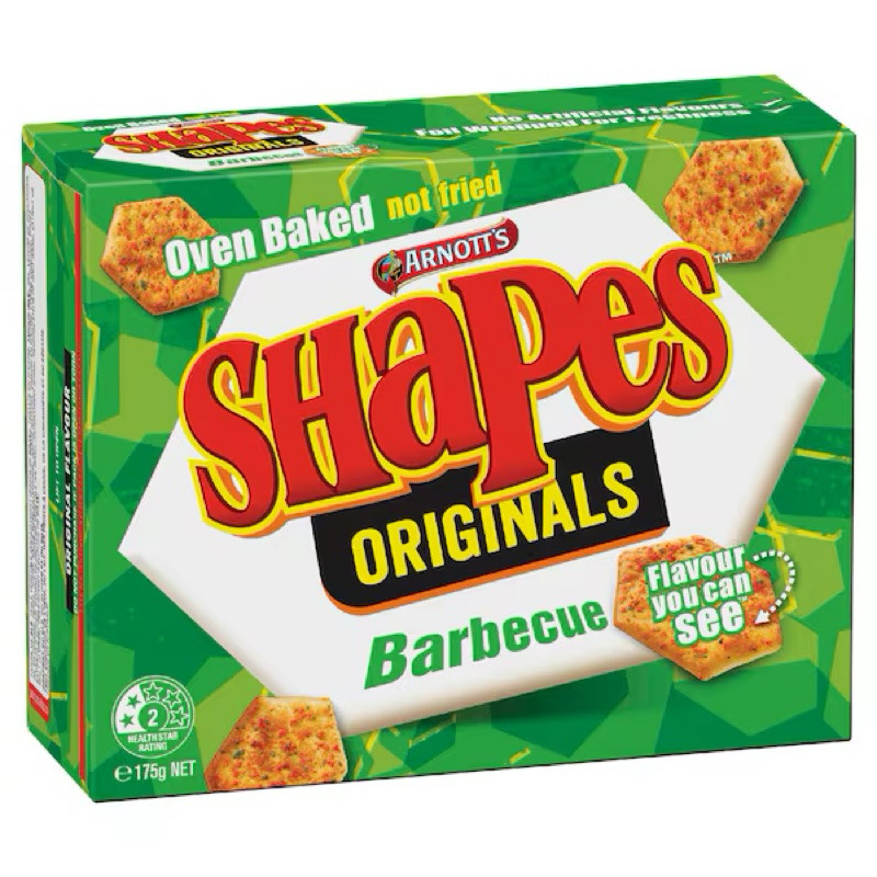 

Arnott's Shapes Barbecue Cracker Biscuits 175g - Australia