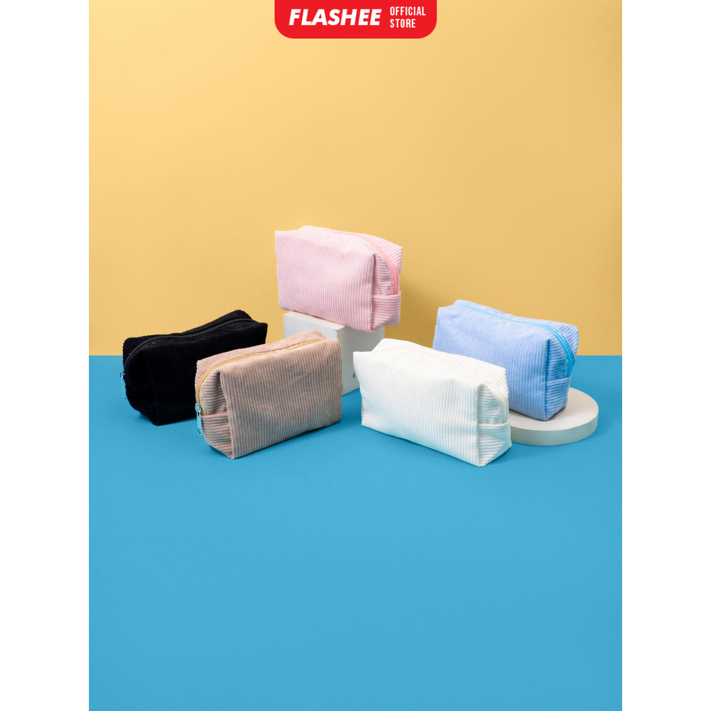 

Flashee Tempat Pensil Corduroy Kotak Pensil Anak Kapasitas Besar Cosmetic Case