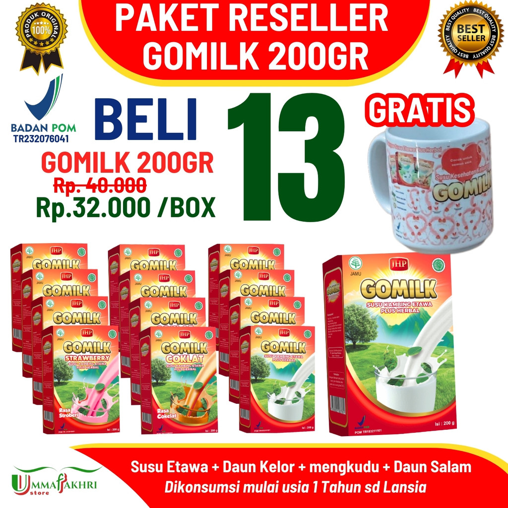 

GOMILK SUSU ETAWA HERBAL PAKET RESELLER 13 BOX