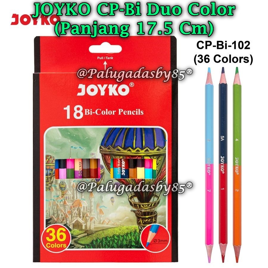 

(1 Set Isi 36 Warna) GROSIR Pensil Warna JOYKO CP-Bi102 36 Warna Duo Color / Pensil Warna Bi-Color