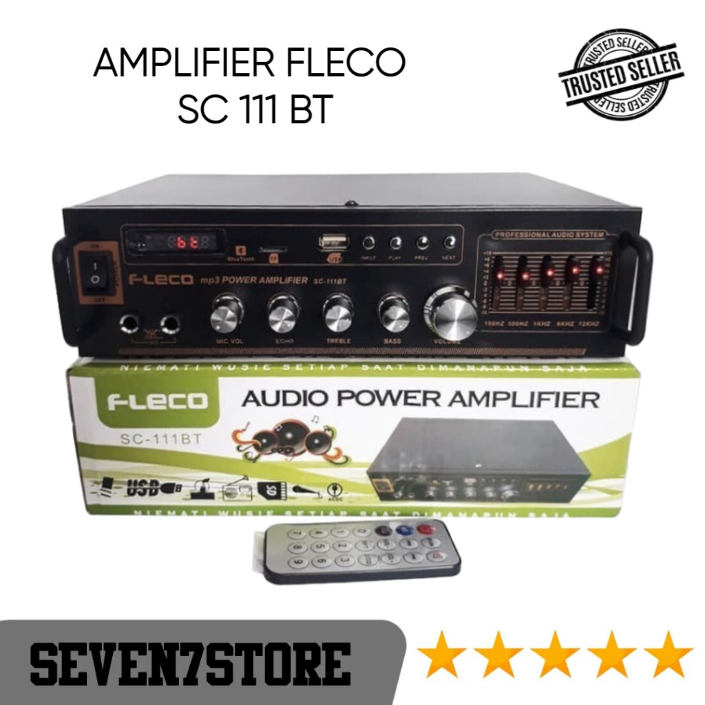 Power Amplifier Ampli Fleco SC 111BT AC DC Bluetooh 2000w
