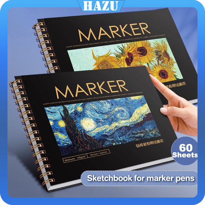 

A4 Marker Pad 60 Sheets Professional No Penetration Paper Sketchbook Design Drawing Writing Book Thickening Buku lakaran
