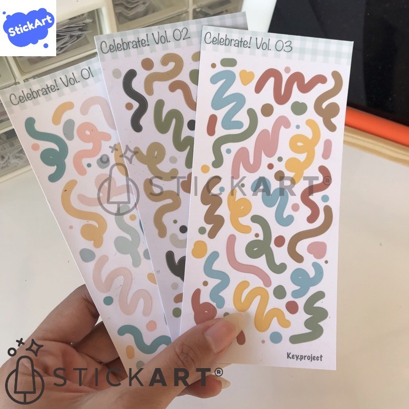 

[STICKART] Confetti Sticker/ Aesthetic Sticker/ Stiker Jurnal BAHAN DAN KWALITAS PREMIUM