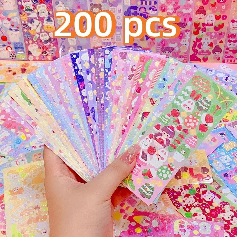 

20-200 PCS Cute Stickers Kawaii Cartoon Laser Sticker for Kid Sticker Plate DIY Popular Campus Students Decoration Stationery