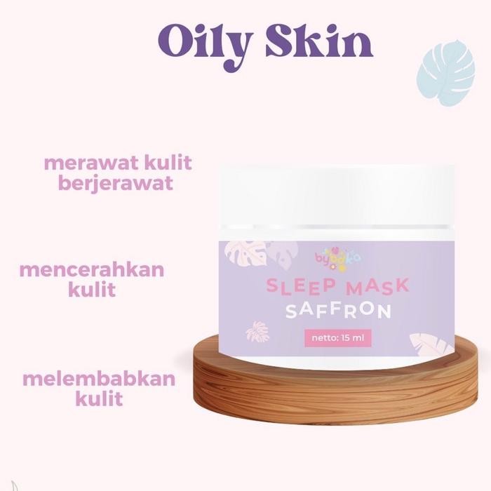BYBDKA SLEEPING MASK 15GRAM 50GRAM 50ML SAFFRON HONEY COCONUT OIL OLIVE OIL GEL MASKER WAJAH SLEEPMA