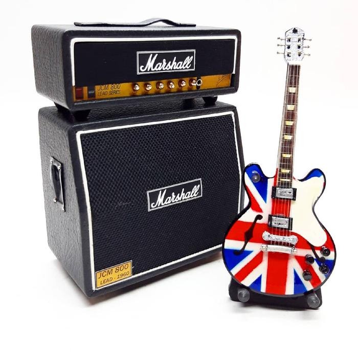 Miniatur Sound Amplifier Marshall JCM 800 dan Miniatur Gitar Epiphone