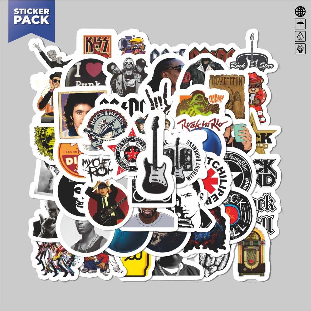 

[100PCS]Stiker Pack Sticker Rock Band Hip Hop Aesthetic Vinyl Anti Air Dekorasi Sticker Laptop Buku Journal Koper Helm Casing HP Gitar Helm Skateboard