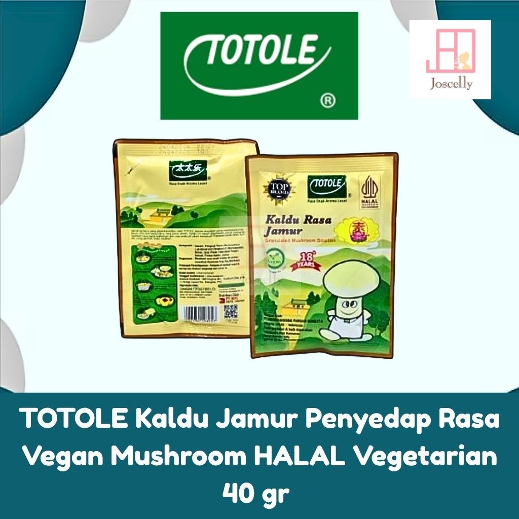 

JOSCELLY.ID TOTOLE Kaldu Jamur Penyedap Rasa Vegan Mushroom HALAL Vegetarian 40 gr