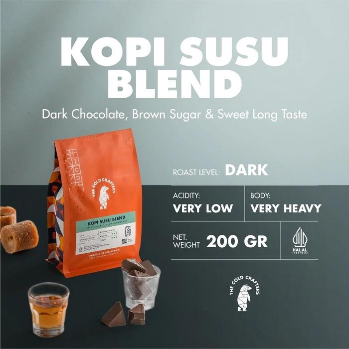 

Kopi Susu Blend Arabica 20% Robusta 80% Roasted Coffee Beans Biji - Giling Kasar, 200 gram