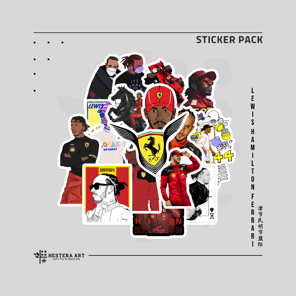 

Stiker Pembalap F1 Sticker Vinyl Doff Laminasi | Stiker Lewis Hamilton Ferrari 2025
