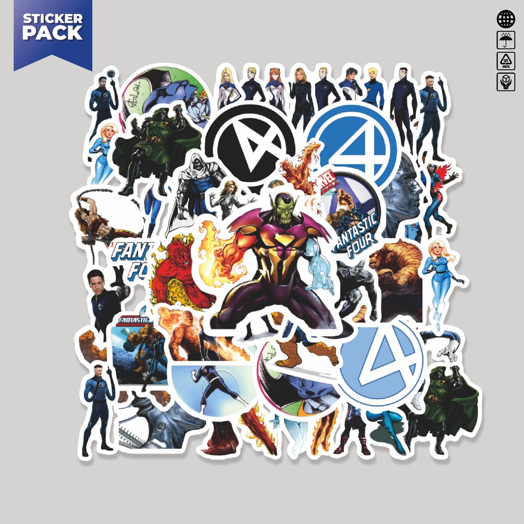 

[100PCS]Stiker Pack Sticker Kartun Fantastic Four Sticker Aesthetic Vinyl Anti Air Dekorasi Sticker Laptop Buku Journal Koper Helm Casing HP Gitar Helm Skateboard