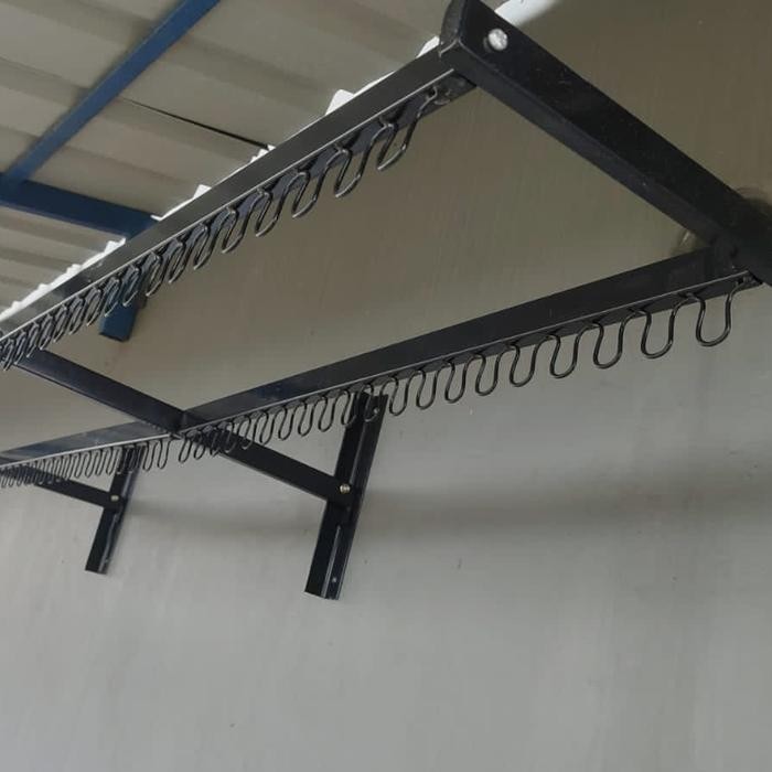 Jemuran lipat dinding 150 / 200cm - Hitam, 150cm