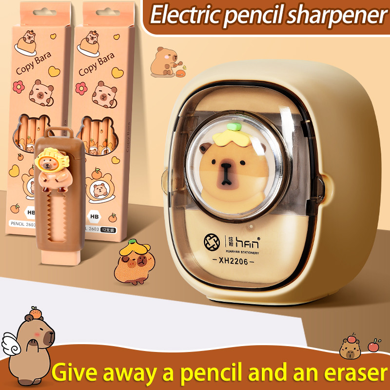 

Capybara Themed Electric Pencil Sharpener Automatic Lead Feeding for Students School Supplies Stationery Office Cute Durable