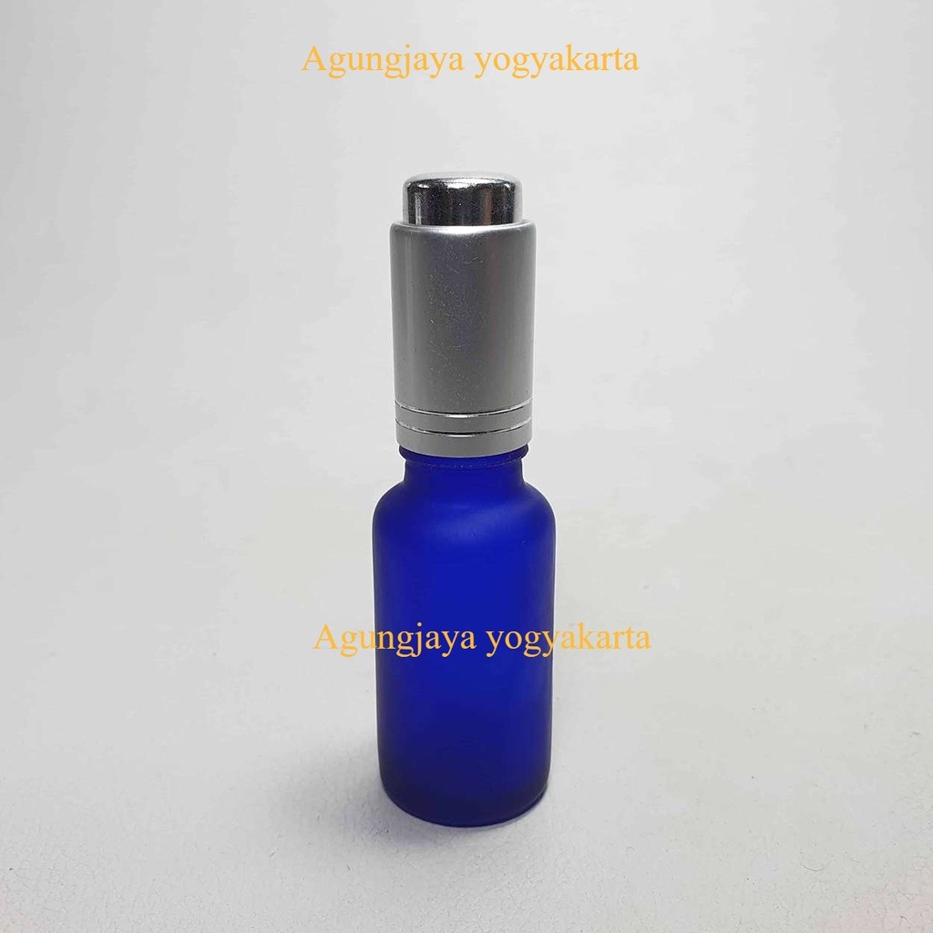 Botol Kaca Serum BR 20 ml Biru Frossted Tutup Pipet / Botol Kaca / Botol Pipet  / Botol Serum / Boto