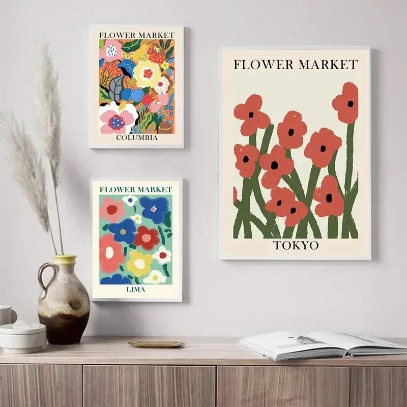 

Colorful Flower Market Matisse Posters Canvas Painting Abstract Wall Art Nordic Wall Pictures Living Room Decor