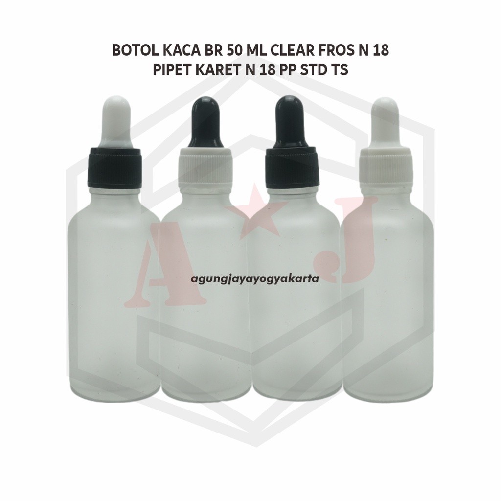Botol Kaca Serum 50 ml  Clear Fros Pipet TS / Pipet Kaca / Botol Pipet Kaca Clear Fros / Pipet Pipet