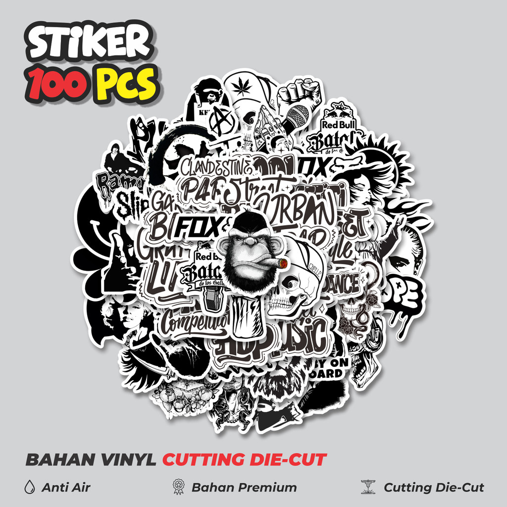 

Terbaru! 50 pcs Stiker Hitam Dan Putih INS Style Dekorasi Lucu Kreatif untuk Notebook, Skateboard, HP