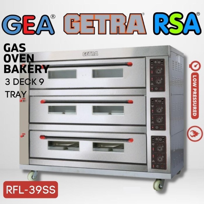 OVEN GETRA 3 DECK 9 TRAY RFL 39SS PEMANGGANG ROTI KUE GARANSI RESMI