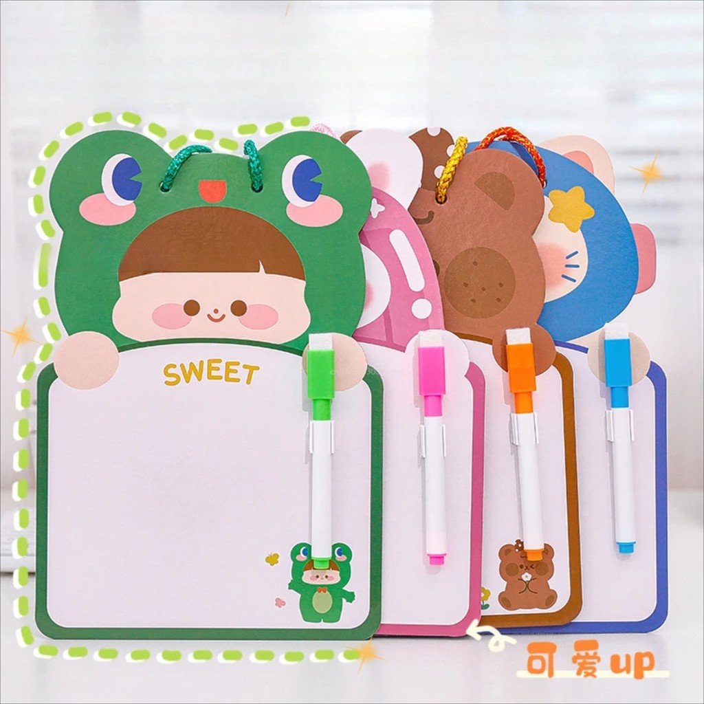 

With Pen Cartoon Kids Whiteboard Cardboard Two-sided Cartoon Dry Wipe Cardboard Animal Erasable Double-sided Drawing Board