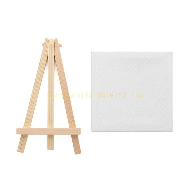 

62KA Canvas Painting Set Small Canvas and Easel Set Includes Acrylics Paint Paintbrush and Palettes for Kid Art Drawing