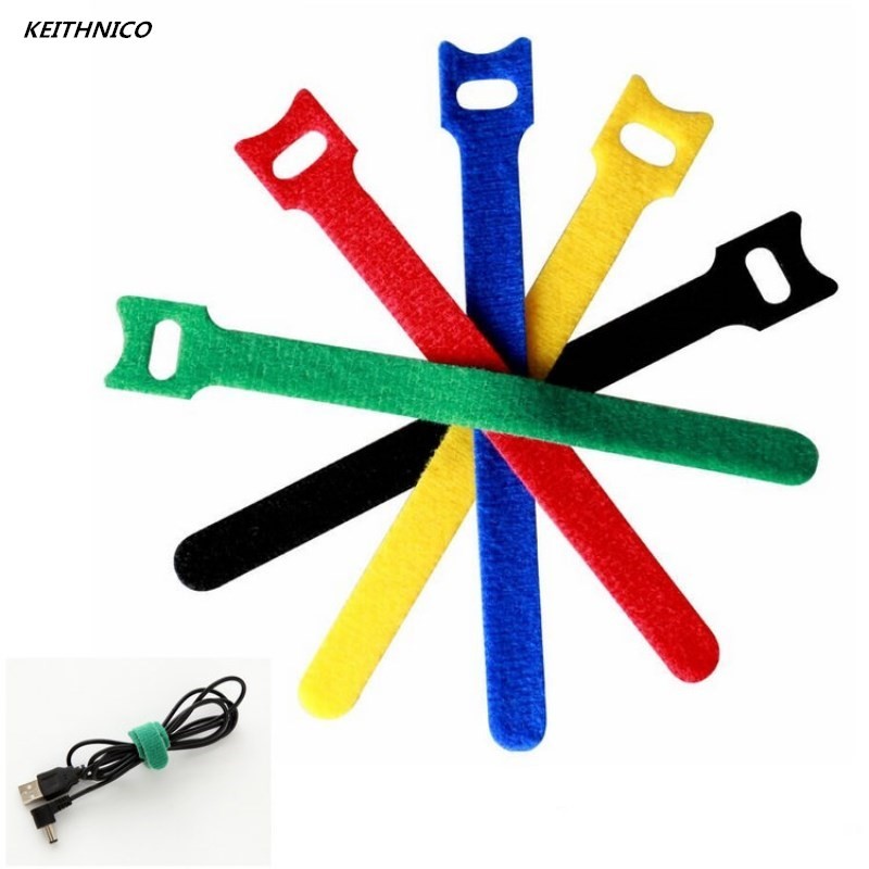 

20Pcs Adhesive Cable Ties Fastener Cord Organizer Holder Wire Management Straps Cable Winder Magic Tape 12*150mm
