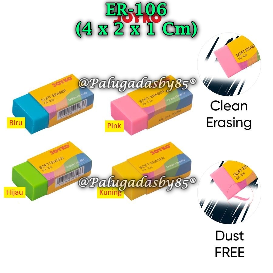 

(1 Pak/30) GROSIR Penghapus JOYKO ER-106 / Eraser Penghapus Joyko ER-106 (Pak/30)