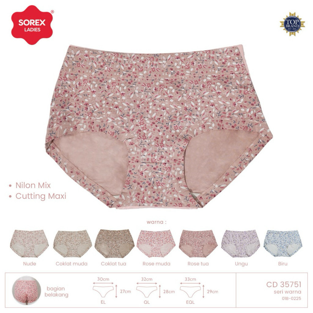 LU CD Hamil Big Size Jumbo Celana Dalam Wanita Sorex Motif Bunga Bercutting Maxi cotton Katun