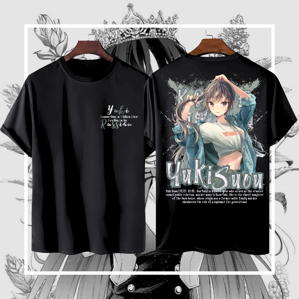 Kaos Anime YUKI SUOU Roshidere Katun Premium 24s Oversize Dewasa