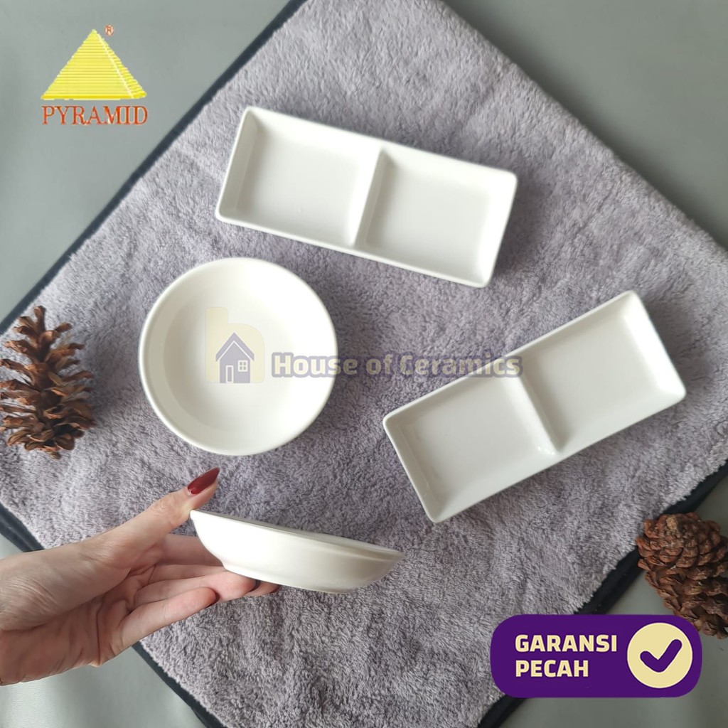 PYRAMID Piring Keramik SAMBAL / Saus Cabe Polos Piring Sambal Keramik Cantik Aesthetic