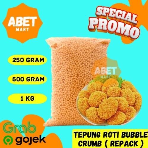 

Bubble Crumble Tepung Roti Bulat Repack 250Gr 500Gr 1Kg - 1/4kg 1/2kg 1 Kg Gram Nugget Risoles Orange Oranye Cramble Babel Bola Oren Pak Pcs Dus Karung
