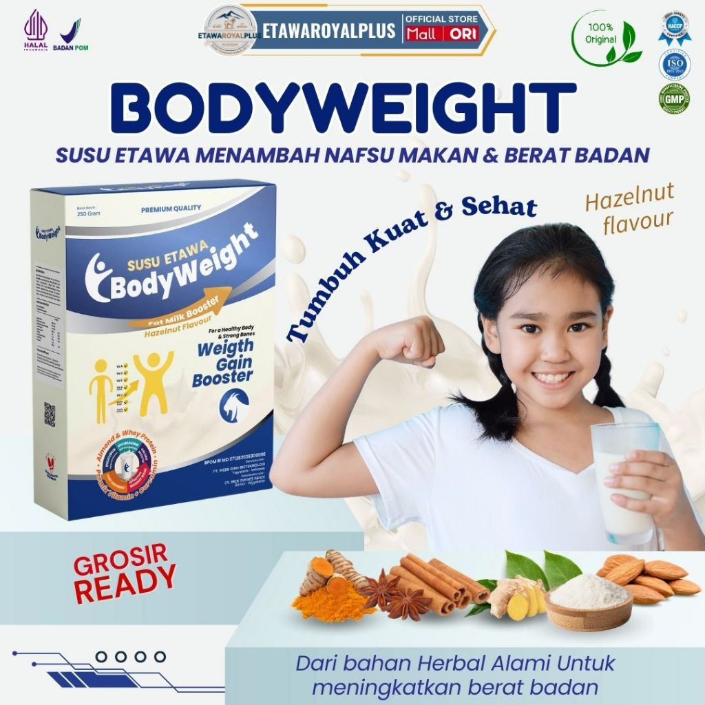 

Susu Etawa Penggemuk Badan Terbaik BodyWeight Susu Kambing Etawa untuk Penambah Berat Badan Paket 1 Box