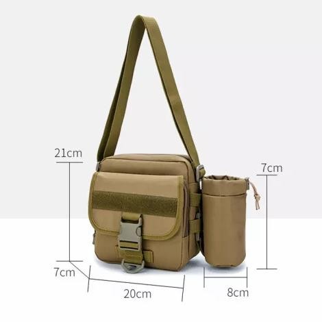 tas selempang pria tas militer taktis olahraga ringan tas botol