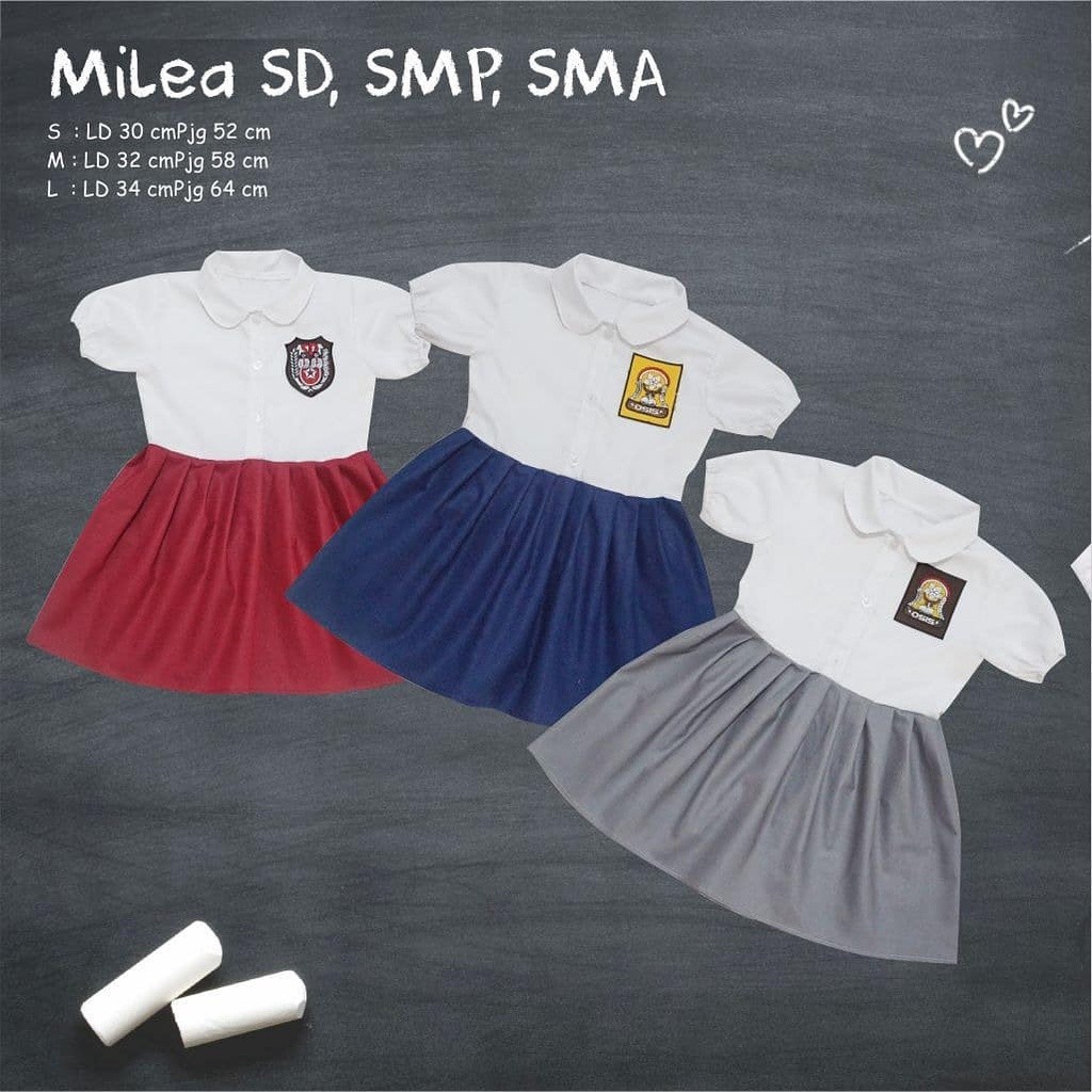 HIGH QUALITY Dress Milea Baju SD bayi balita Baju SMA bayi balita dress sekolah anak bayi balita ser