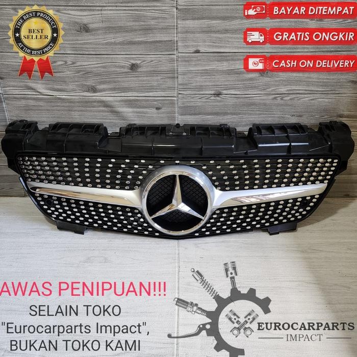 GRILL DIAMOND MERCEDES BENZ R172 W172 SLK 2011-2015 GRILLE R172 SLK-CLASS WITH EMBLEM LOGO - SILVER