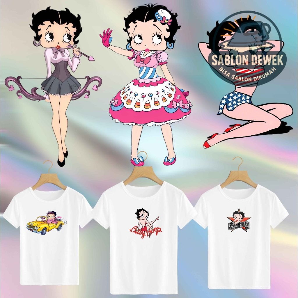 

SABLON STICKER DTF UKURAN 14CM TEMA BETTY BOOP