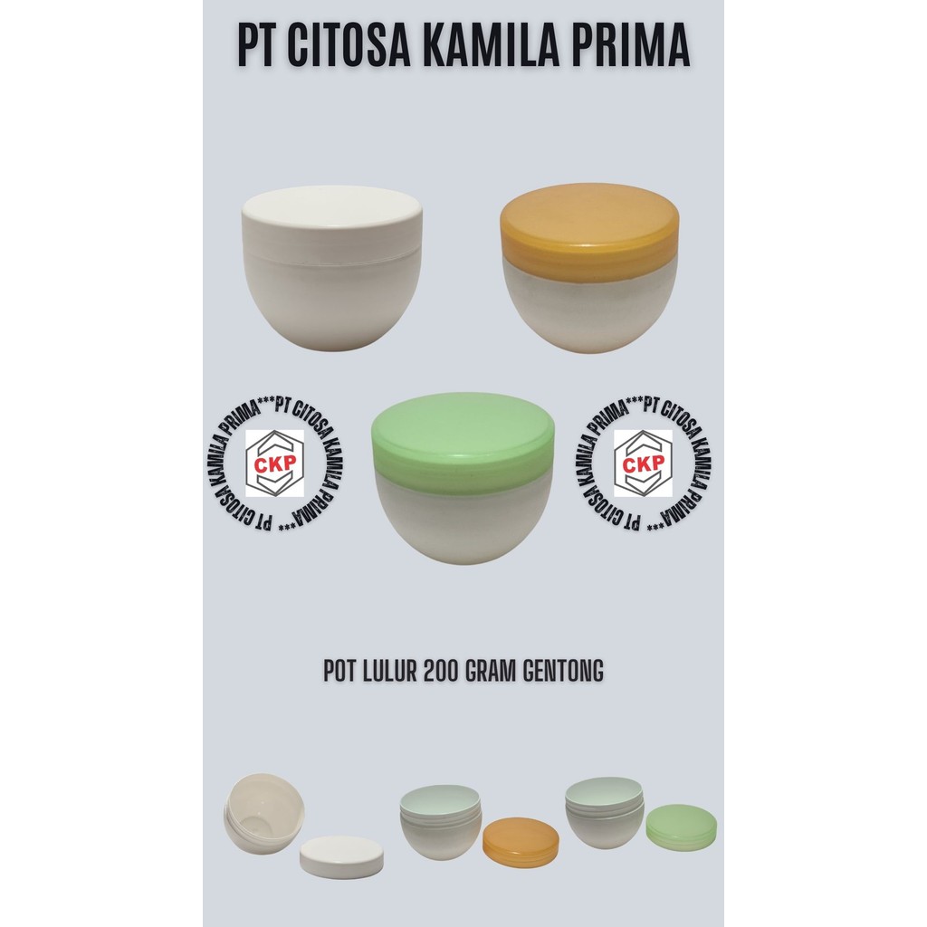 Pot Lulur  200 Gr  Gentong/ Pot Lulur / Pot Plastik / Cosmetic / Pot / Lulur / Pot 200 Gr