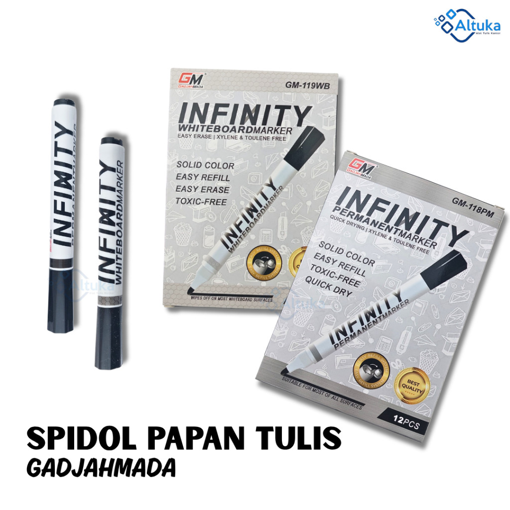 

Spidol Papan Tulis / Spidol Whiteboard Permanent GadjahMada Tinta Hitam