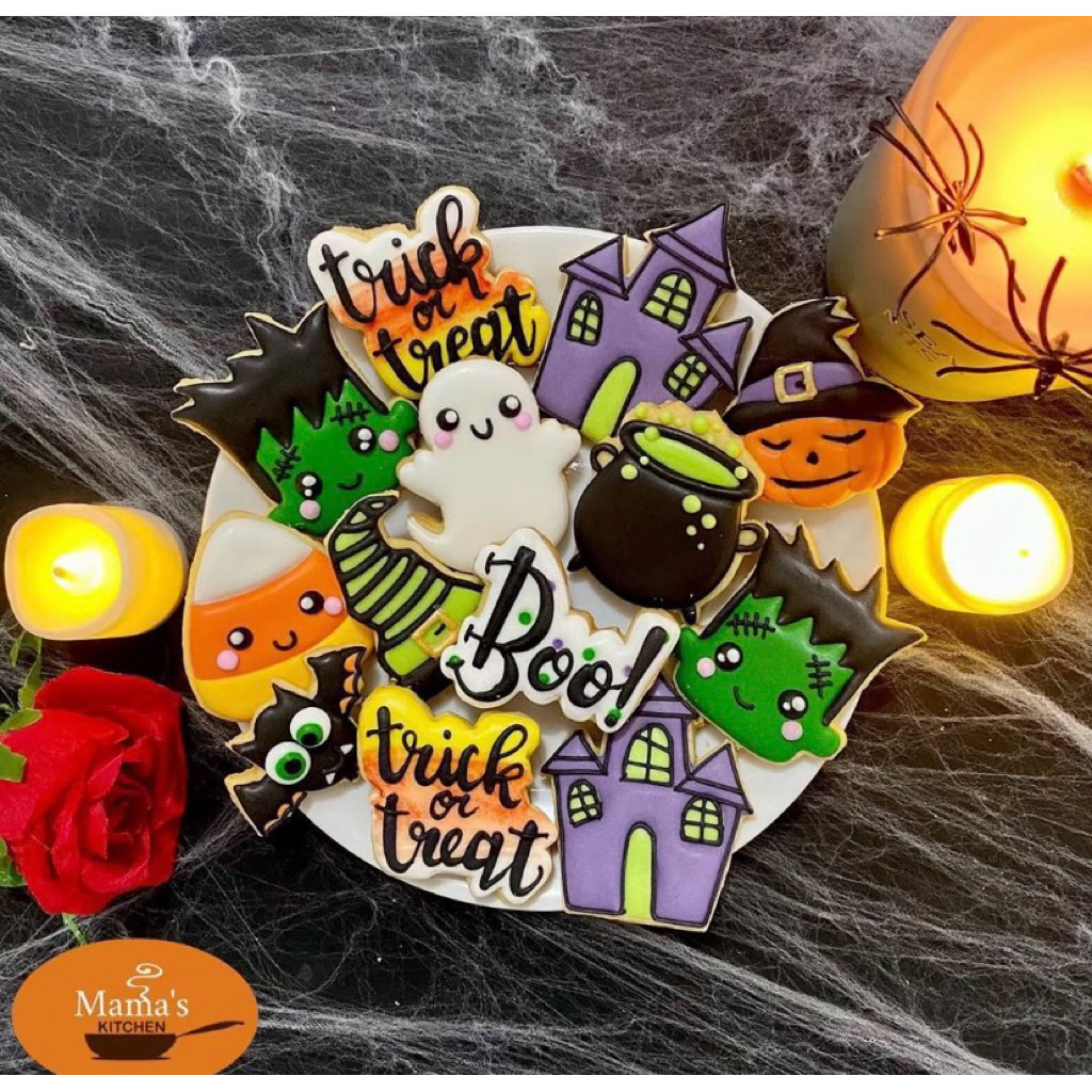 

Butter cookies dengan icing | kukis hias halloween 4