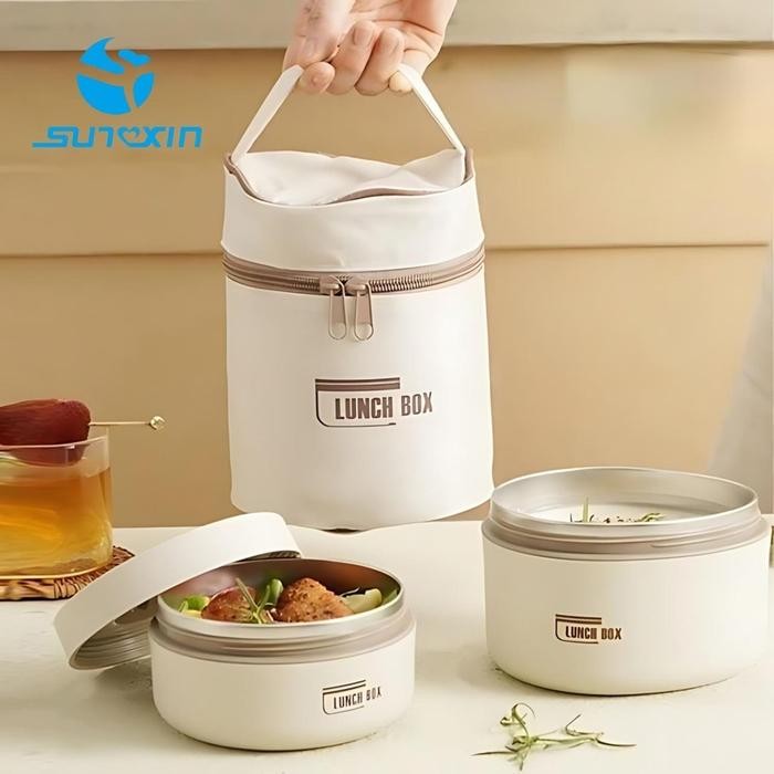 [New Arrival] SUNXIN Stainless Lunch Box /Kotak Makan Siang Bento Portabel/Tahan Bocor Gaya Jepang R