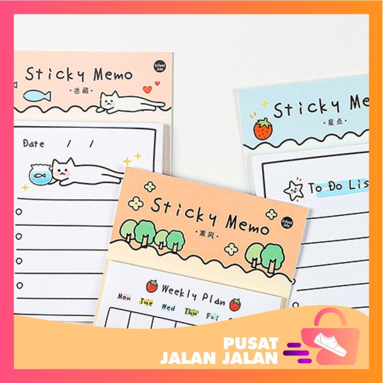 

PJJ - S6381 Sticky Notes Aesthetic / 30 Lembar Sticky Memo Pad / Sticky Planner Notes To Do List / Note Alat Tulis Sekolah Unik