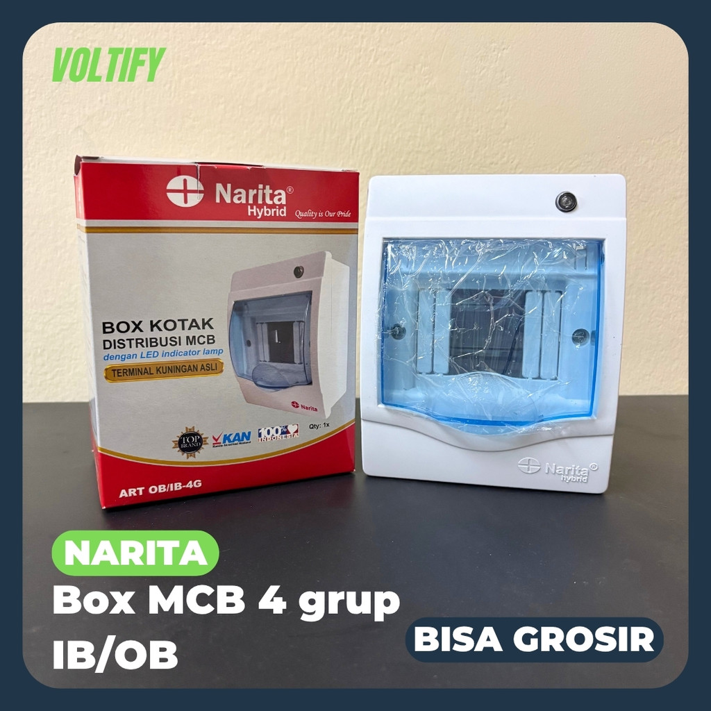 (Voltify) NARITA Box MCB 4 Grup Outbow Inbow Tanam / Tempel Pengaman Instalasi Listrik Aman Rapi