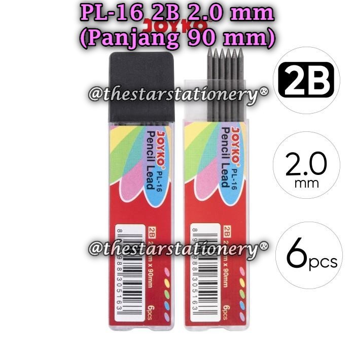 

(1 Tube) GROSIR Isi Pensil Mekanik JOYKO PL-16 2B 2.0 mm / Pencil Lead Joyko PL-16 (1 Tube)