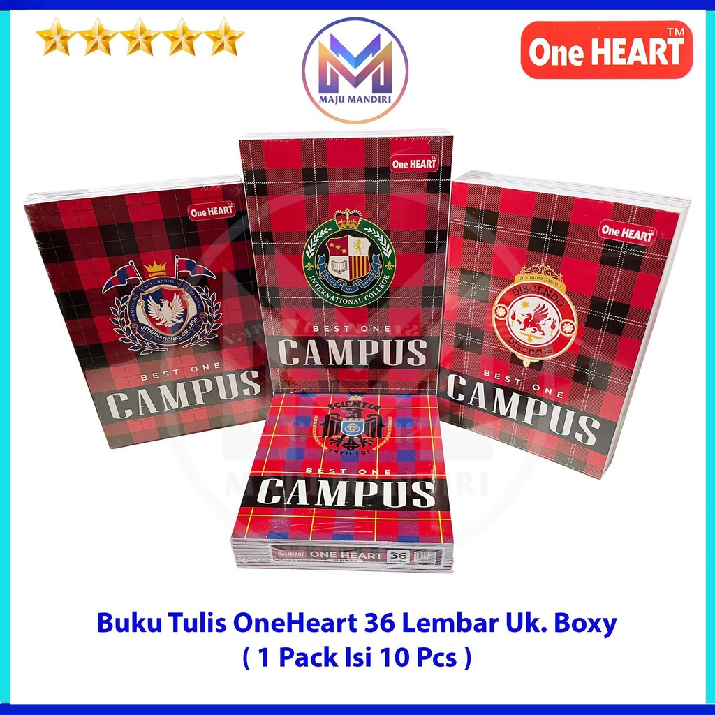 

Promo Buku Tulis One Heart 36 Lembar Ukuran Boxy 1 Pack Isi 10 Buku