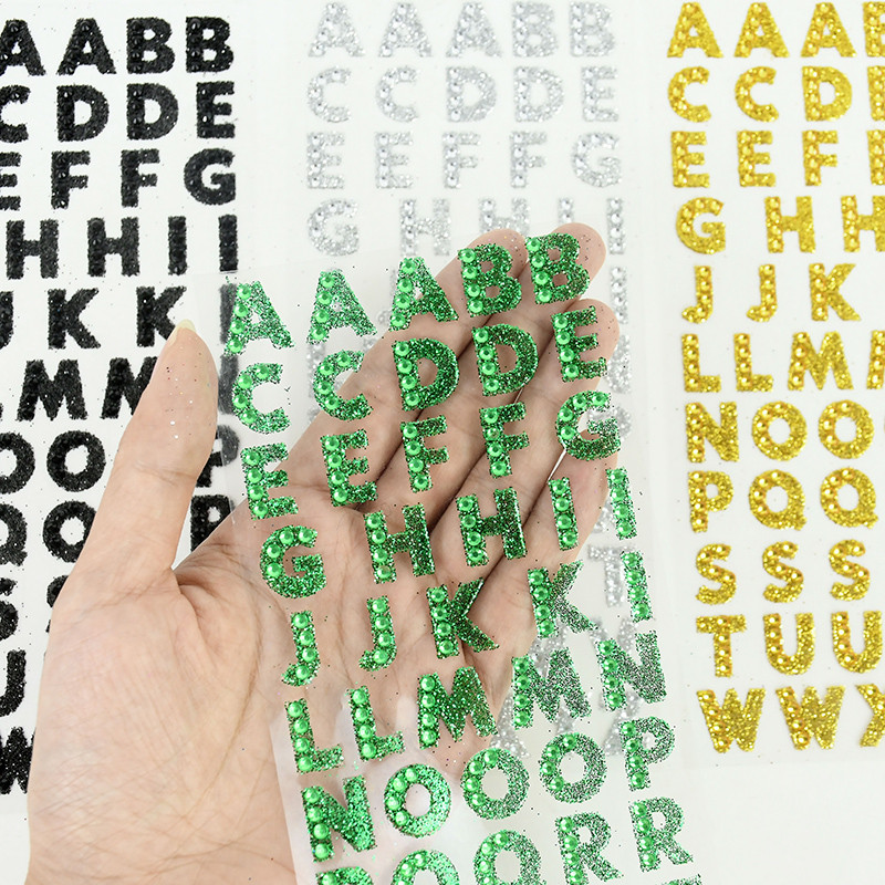 

1/3Pcs Glitter A-Z Alphabet Letters Sticker Scrapbooking Stationery School Supplies Black/Gold/Silver/Red/Blue/Pink/Purple/Green