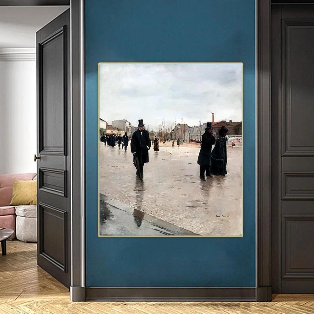 

Jean Beraud " Leaving Montmartre Cemetery " Canvas Oil Painting Aesthetics Picture Poster Backdrop Artwork Decor Home Decoration