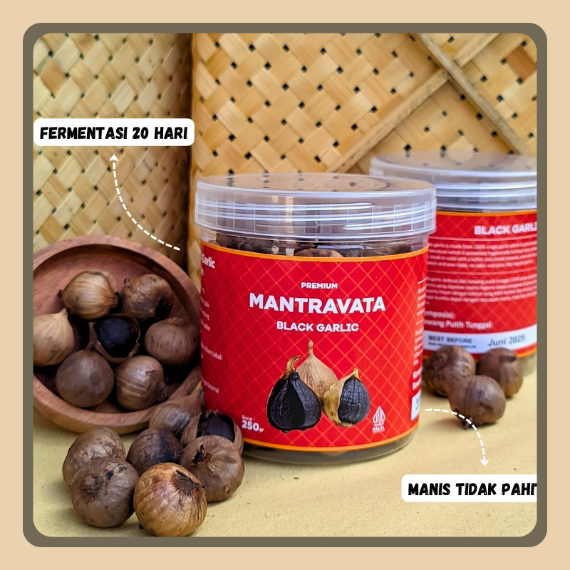 

Black Garlic Tunggal Mantravata 250g Bawang Hitam Lanang Kualitas Premium