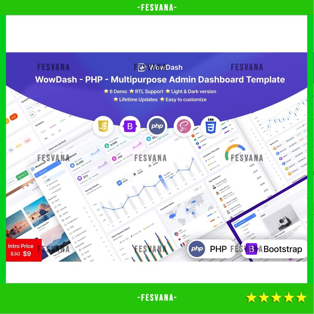 WEB TEMPLATE WOWDASH - PHP - MULTIPURPOSE ADMIN DASHBOARD D2058 FESVANA