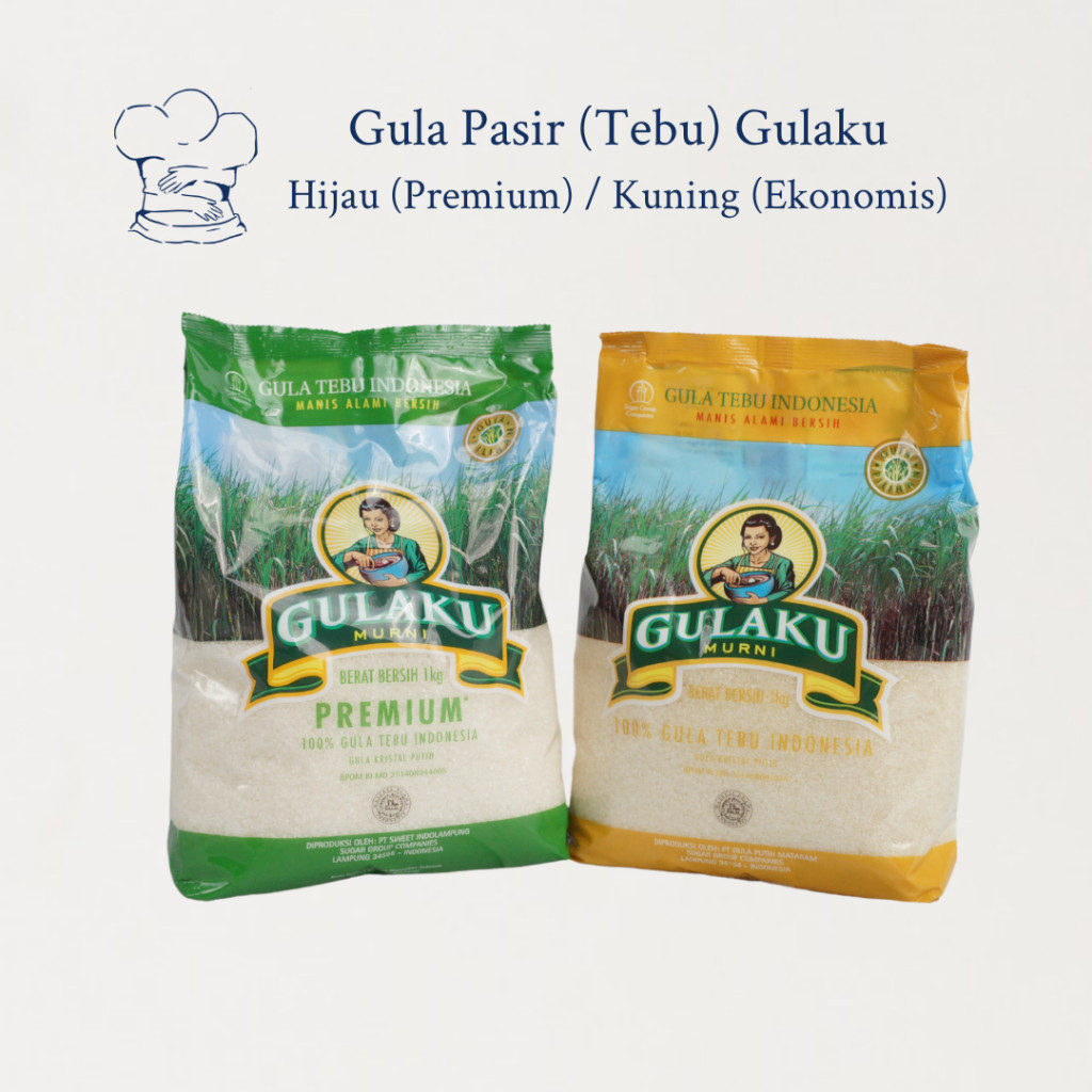 

Gulaku Hijau (Halus) / Kuning (Kasar) 1kg/5kg | Premium Fine Grain Cane Sugar – Cepat Larut & Murni